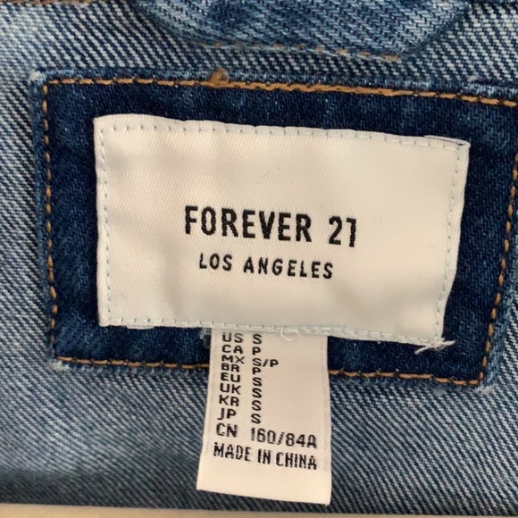 NWOT Denim Jean Jacket Rock and Roll F21 Small - Picture 6 of 8